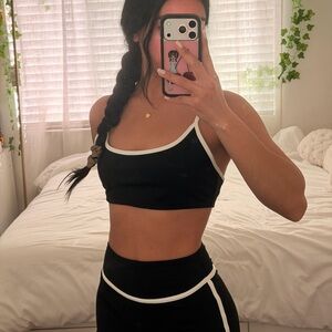 Black and White Women's Workout Set